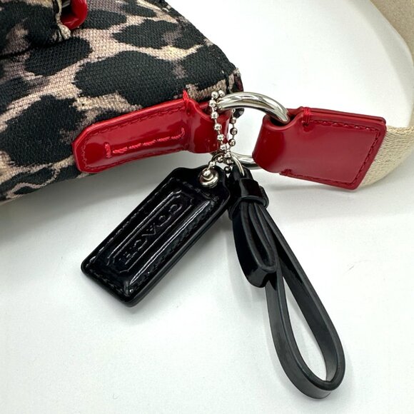 ⭐️⭐️SOLD⭐️⭐️ Y2K Coach Park Ocelot Leopard Print Crossbody - Black/Red Patent - Picture 12 of 15
